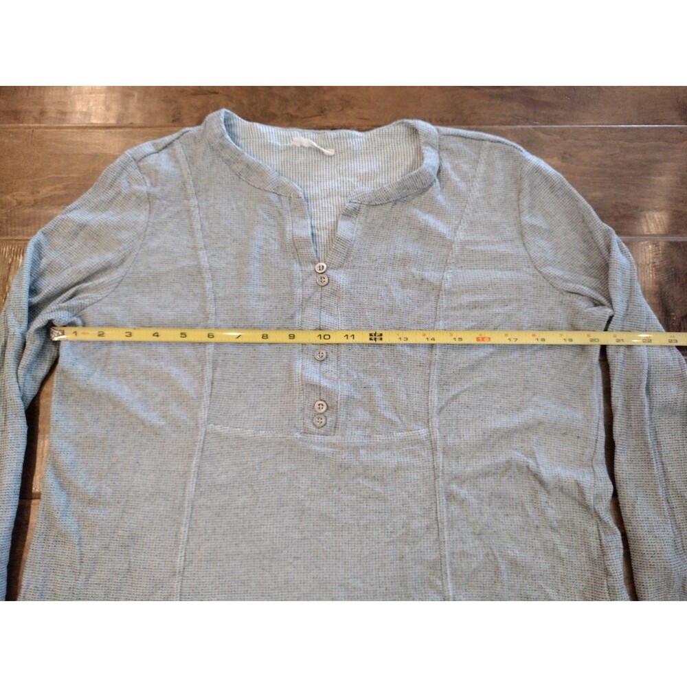 JANE AND DELANCEY Women's long-sleeve roll tab henley waffle shirt top - M - Picture 11 of 11